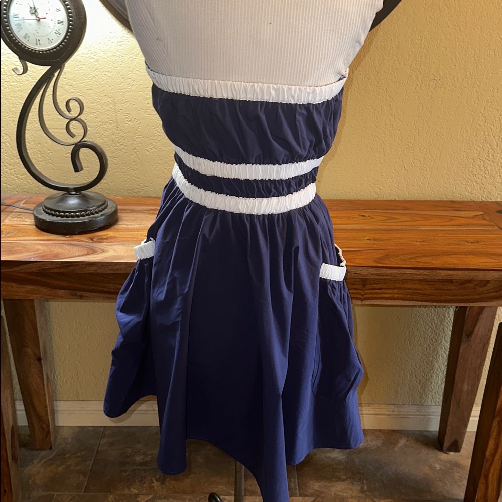 Strapless Blue and White Dress - Picture 5 of 8